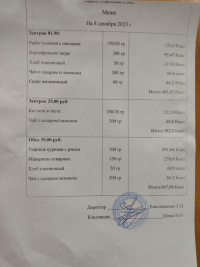 меню 8 декабря 2023